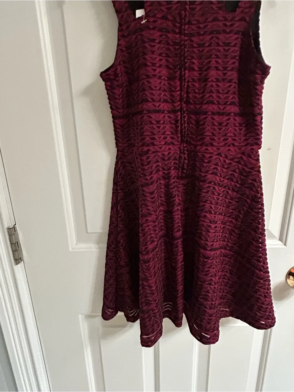 NWT-Girls The Children's Place Burgundy Textured Fit & Flare Dress